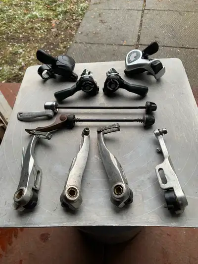 V brake calipers / Skewers  / 3x7 Index & Thumb shifters, View more