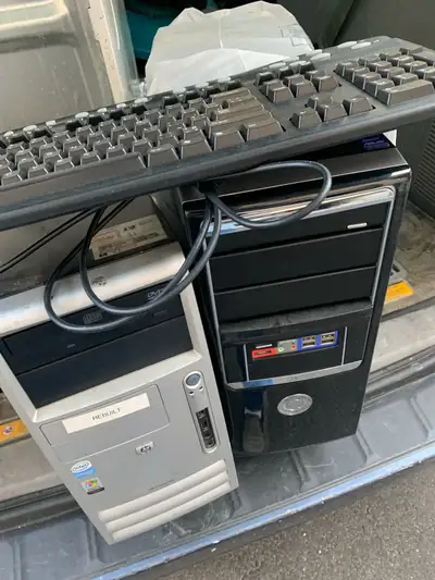 I'm offering a couple of used desktop computer towers, including an HP Compaq and a Dell, both ready...