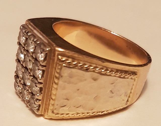 Mens 14k gold diamond ring in Jewellery & Watches in Grande Prairie - Image 2