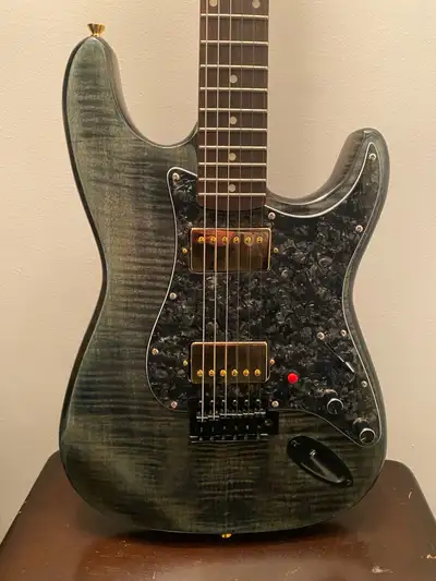 Green Flame Strat-Style Electric Guitar, View more
