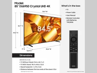 NEW YEAR FLASH SALE START NOW!BRAND NEW SAMSUNG 85"4K,UHD,SMARTV, View more