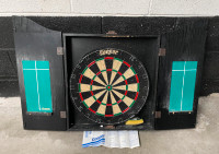 Dartboard with darts