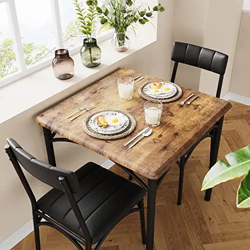 Wood Kitchen Room Table Set with 2 Upholstered Chairs  in Dining Tables & Sets in Markham / York Region - Image 3