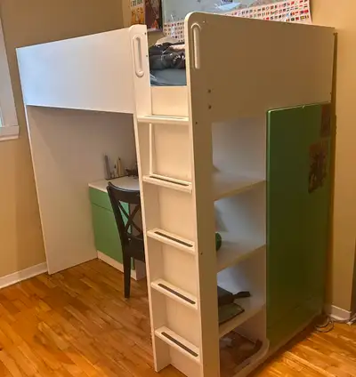 A vendre Lit mezzanine, blanc vert Ikea SMÅSTAD, View more