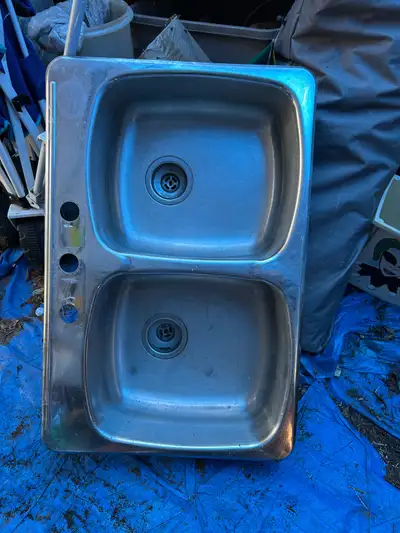 Double stainless steel sink, View more