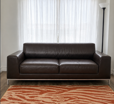 VINTAGE KLIPPAN BROWN LEATHER COUCH (Good Condition), View more