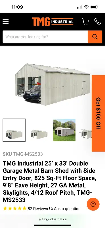 I have a complete 25x33 metal garage kit.Easy DIY assembly .Cash Sale $6900. No Tax Phone 902-759-56...