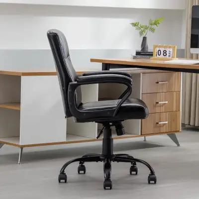 DYHOME Ergonomic Office Chair Black Leather Desk Chair , View more