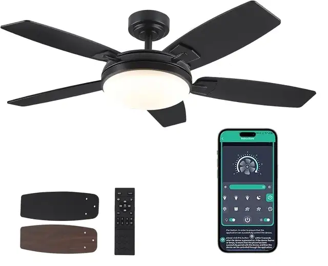 52 Inch Ceiling Fan with Lights, SMART, $115 value