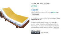 Action Mattress Overlay - Rarely Used