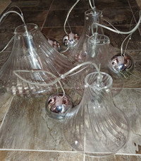 4 Clear Glass Pendant Lights - BRAND NEW