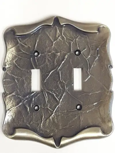Vintage Solid Brass Double Light Switch Plate, View more