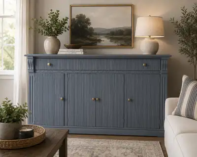 Refinished Solid Wood Sideboard/Cabinet, View more