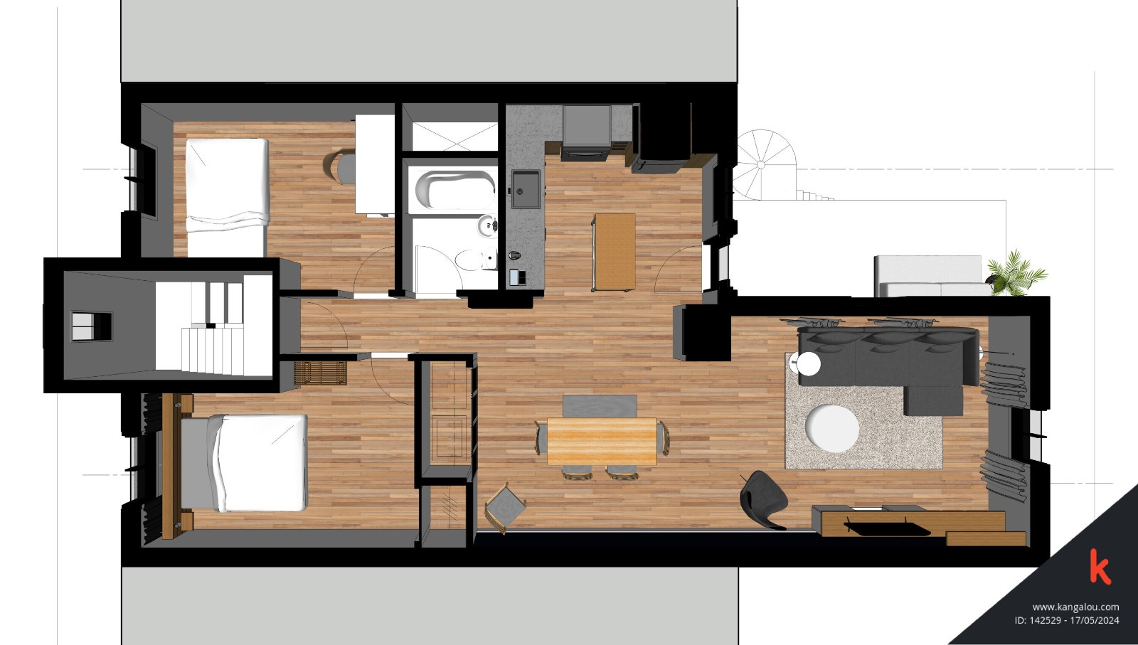 Grand appartement 2 chambres - Métro Sauvé - Stationnement — photo 2