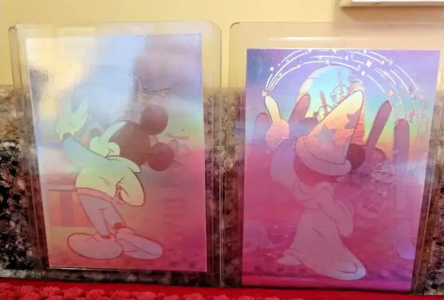 Disney Mickey Mouse Hologram 2 Card Set Fantasia + World Tour in Arts & Collectibles in Longueuil / South Shore - Image 2