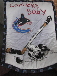 Canucks Baby Bed Quilt / Comforter - Vancouver NHL logos