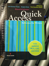 Quick Access Reference for Writers 3rd Canadian Edition
