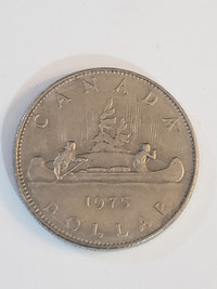 1975 $1 Nickel Canadian Dollar . Queen Elizabeth II . Voyager