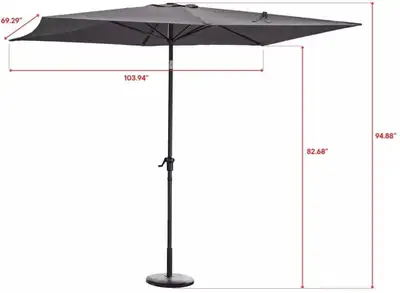 Canvas Beige Rectangular Umbrella! Only!, View more