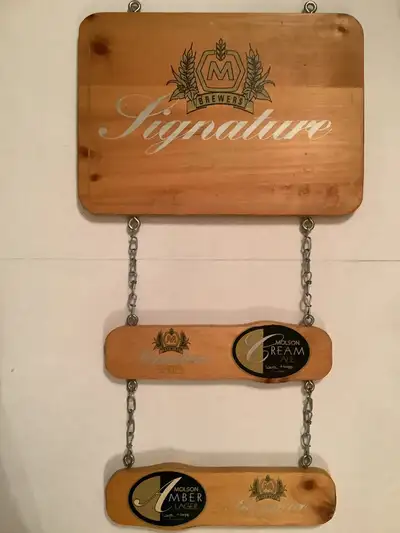 Molson Brewers Signature Series Wooden Bar Sign , View more