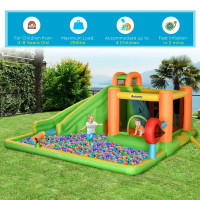 8-in-1 Inflatable Water Slide, Kids Castle Bounce House Includes
