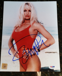 Pamela Anderson signed photo + BONUS sealed mag., PSA /DNA