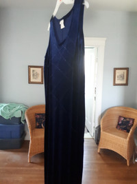 Blue velvet fill length gown