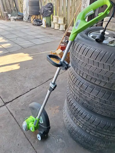 Greenworks electric trimmer, View more