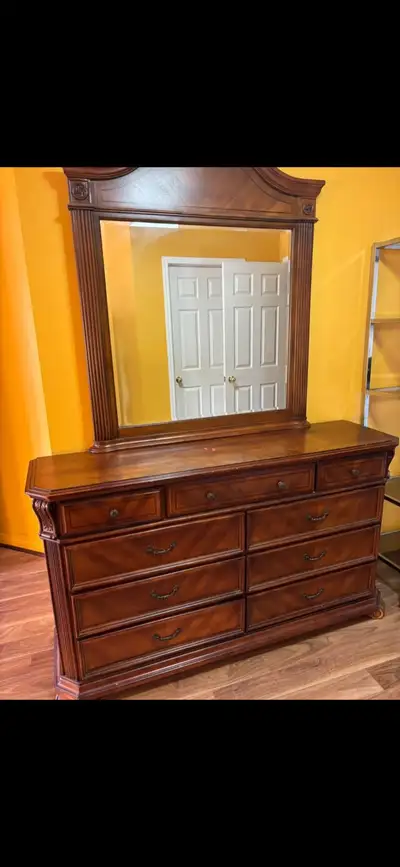 USED - Dark Wood Dresser with Mirror, View more