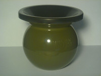 Classic MudJug, Olive Drab colour. Cracked around top of funnel.