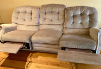 Sofa 3 places inclinable recliner