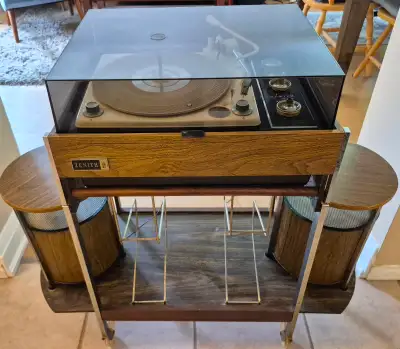 Vintage 1960s Zenith Circle of Sound Turntable Stereo Cart, View more