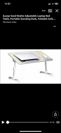 Adjustable Laptop Bed Table, Portable Standing Desk