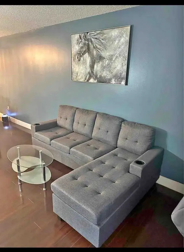 Modren Stylish Brand New Sectional Sofa with Free Delivery  in Couches & Futons in Kingston - Image 2