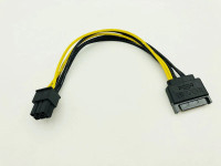 2PC, 20CM SATA to 6pin Graphics Card Power Cable SATA 15pin to 6