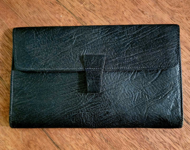 Vintage Black Goatskin Leather Wallet in Women's - Bags & Wallets in Peterborough