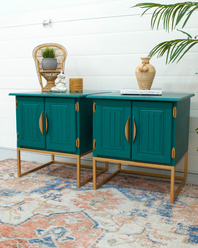 Professionally Painted Emerald Green Night Stands End Tables in Other Tables in Saskatoon