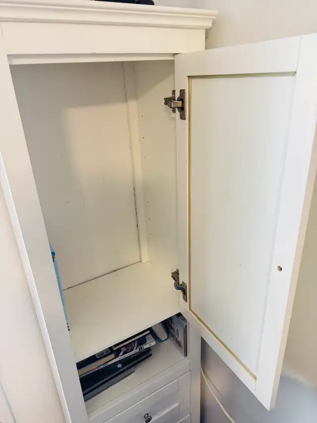 White Bathroom Storage Tower with Glass Door and Drawers in Storage & Organization in Markham / York Region - Image 4