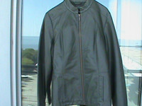 Women's Hunter Green Faux Leather Jacket- Size S-M
