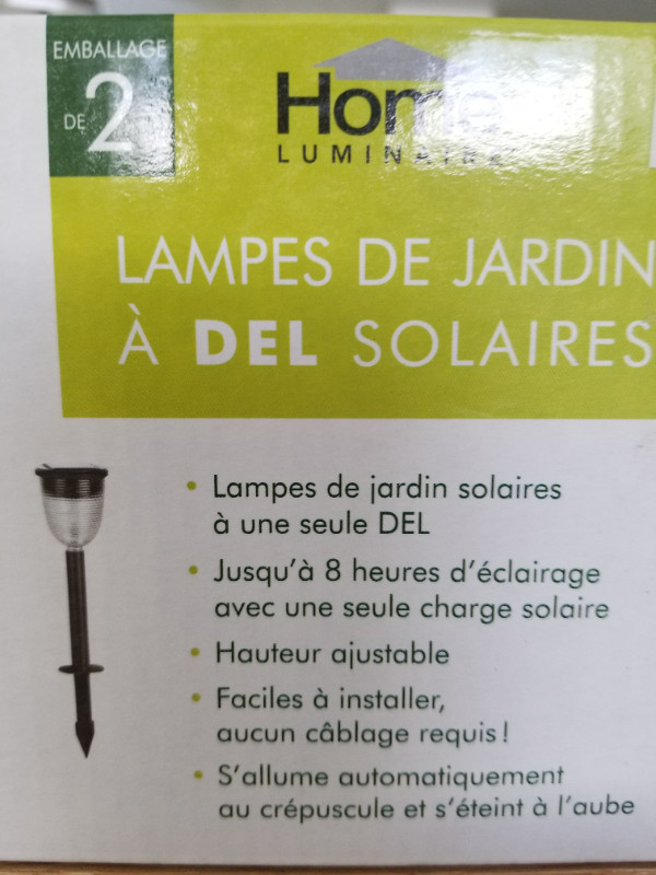 Lampes solaires de jardin (les 2 boites) dans Éclairage extérieur  à Laurentides - Image 2