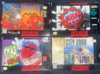 SNES CIB IN BOX RARE GAMES COOL SPOT DOOM NBA JAM SIM CITY 2000
