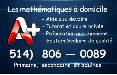 TUTORAT, AIDE AUX DEVOIRS, COURS PRIVÉS ET SOUTIEN SCOLAIRE, View more