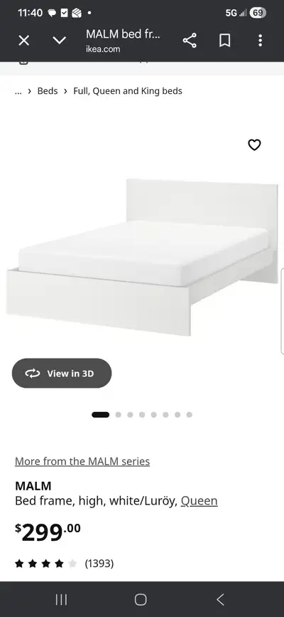 IKEA Malm Queen Bed frames (2), View more