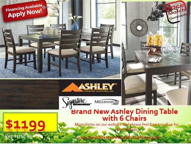 ★Summer Clearance★Brand New Ashley Dining Table w/ Bench & Chair | Dining Tables & Sets ...