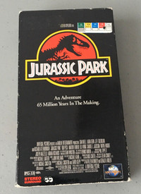 Jurassic Park Movie VHS Video Cassette