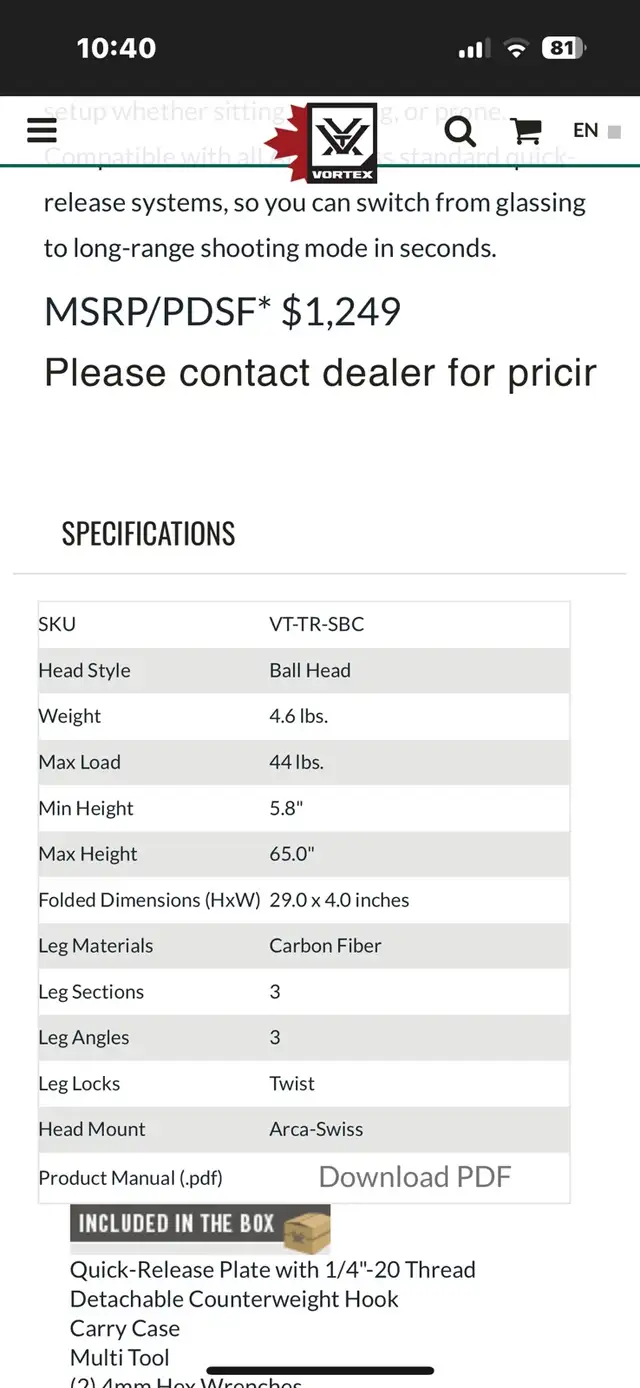 VORTEX RAZOR HD 27-60X85 ANGLEDSPOTTING SCOPE in Fishing, Camping & Outdoors in Saskatoon - Image 7