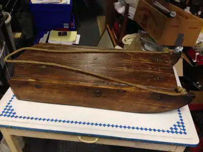 ANTIQUE CHILD SLEIGH STEEL RUNNERS - PARKER PICKERS -, View more