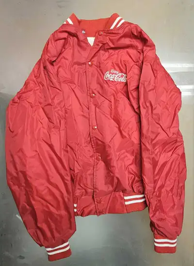 Auburn Varsity Jacket Coca Cola Enjoy Vintage Large Vintage Rare Smells really old.