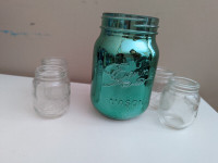 Mason jars- 1 medium jar, 4 smaller shot glass size