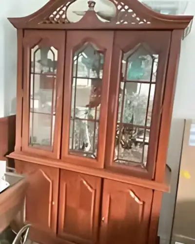 Solid Wood China Cabinet / Hutch with Glass Doors , View more